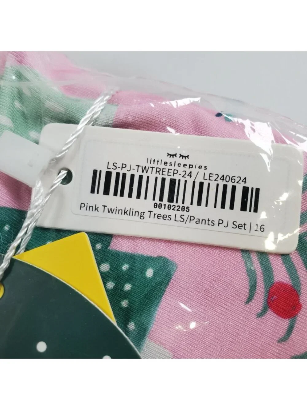 Little Sleepies Pink Twinkling Trees Long Sleeve Pajama Set Girls Size 16 Y NWT